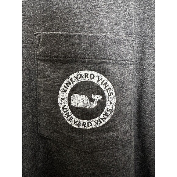 Vineyard Vines Long Sleeve Shirt Dark‎ Gray Whale Logo Cotton Men’s Size Small - Picture 3 of 8